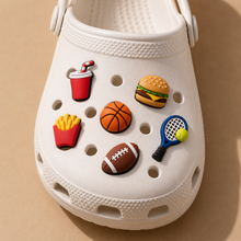 Load image into Gallery viewer, Illustrative styling idea: white clogs with assorted charms, image 2. Designs may differ from available variants.