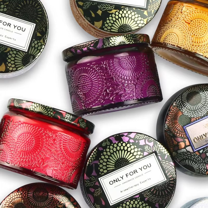 Glass Scented Candle - (S247)