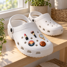 Load image into Gallery viewer, Illustrative styling idea: white clogs with assorted charms, image 3. Designs may differ from available variants.
