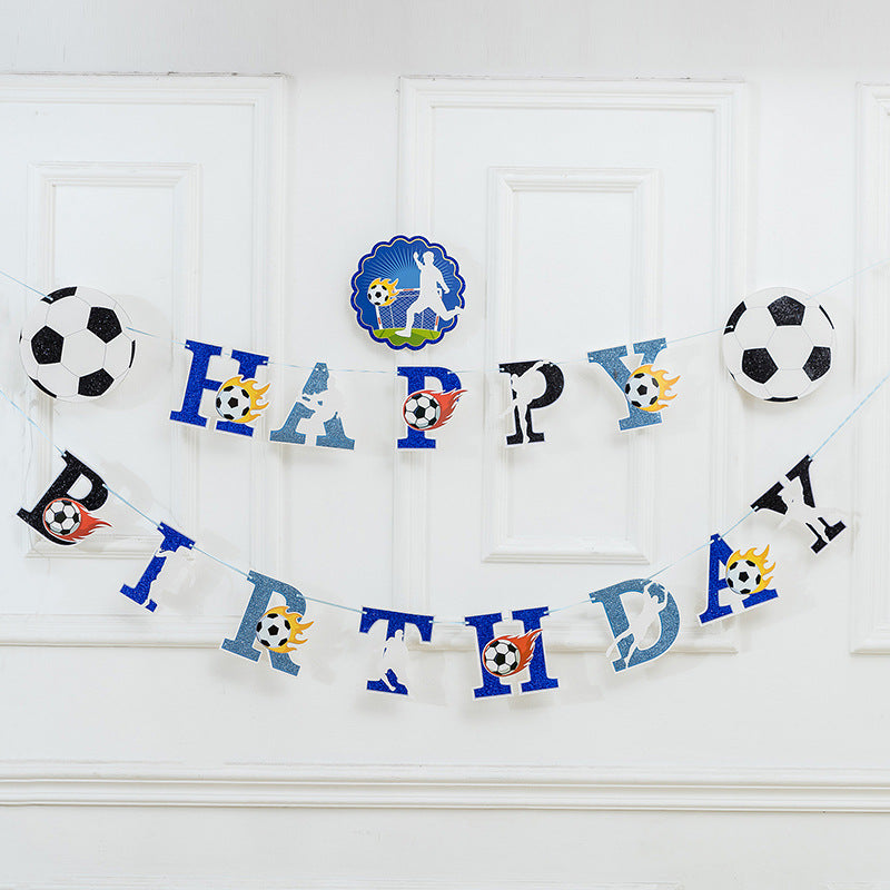 Football Happy Birthday Glitter Banner  - (RA23)