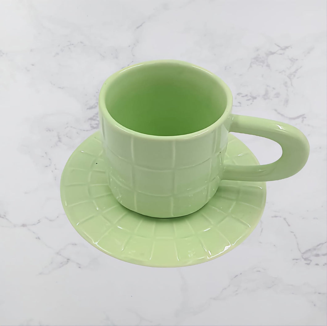 Modern Mug Porcelain with Saucers Set (HA72)